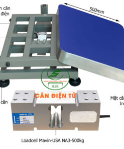Hình ảnh chi tiết khung bàn cân và loadcell cân bàn điện tử 300kg